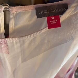 Vince Camuto Pink and Black Abstract Tank Top